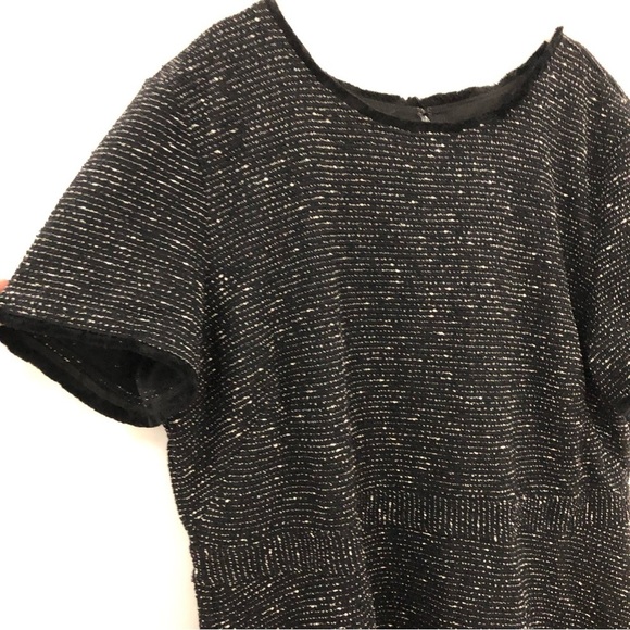 NWT Loft Plus 16 tweed fit and flare dress black white size zipper 0941 - Picture 7 of 14